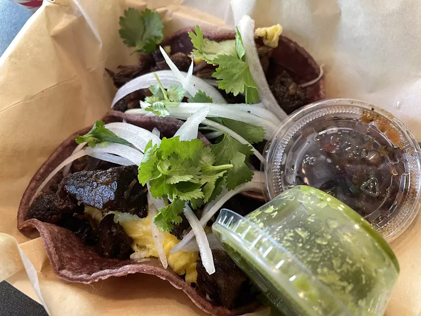 Wagyu Suadero tacos from Molino Oloyo.