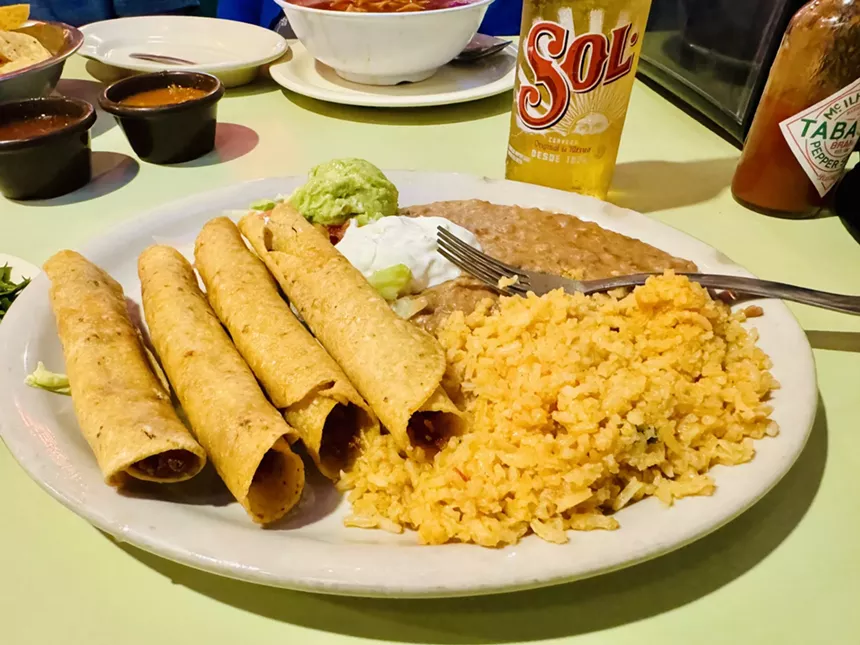 A flauta plate at Tipico's.