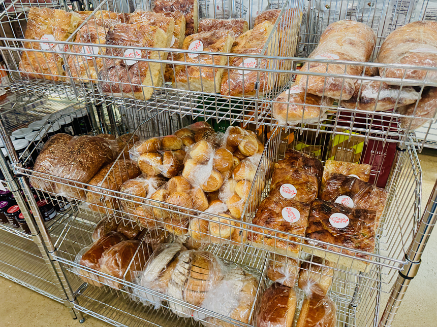 bread rack at Ari's.