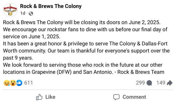 Facebook message on social media