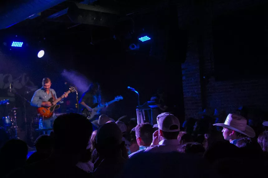 Band performing in front of crowd