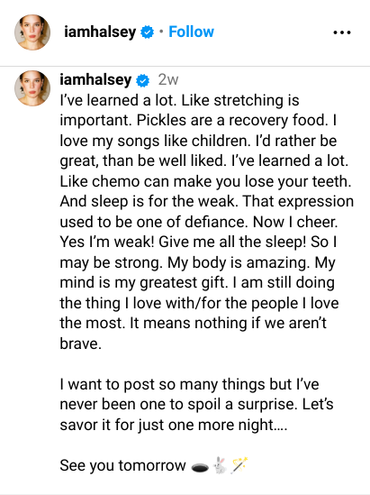 A photo of her social media