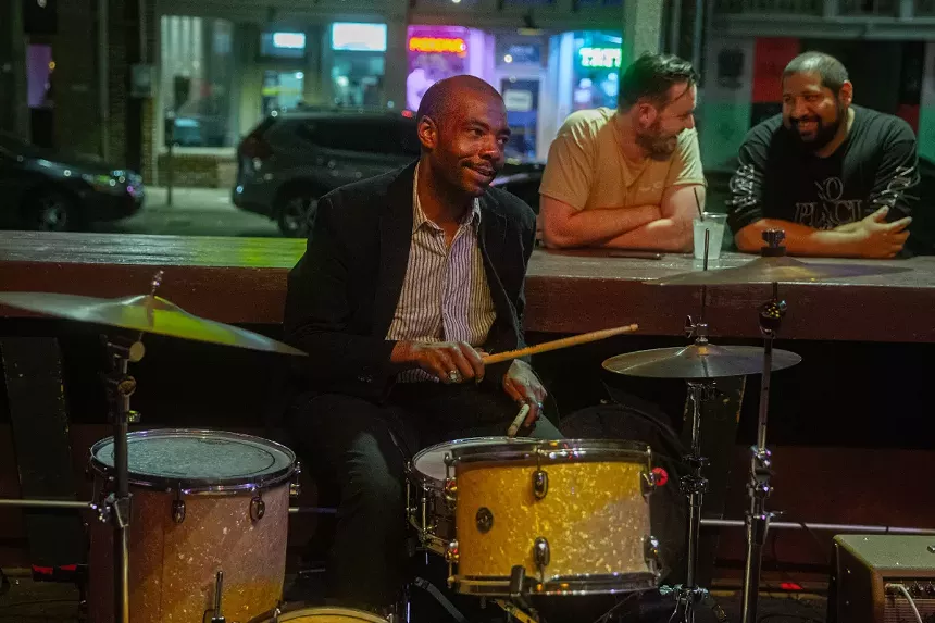 Man playing drums