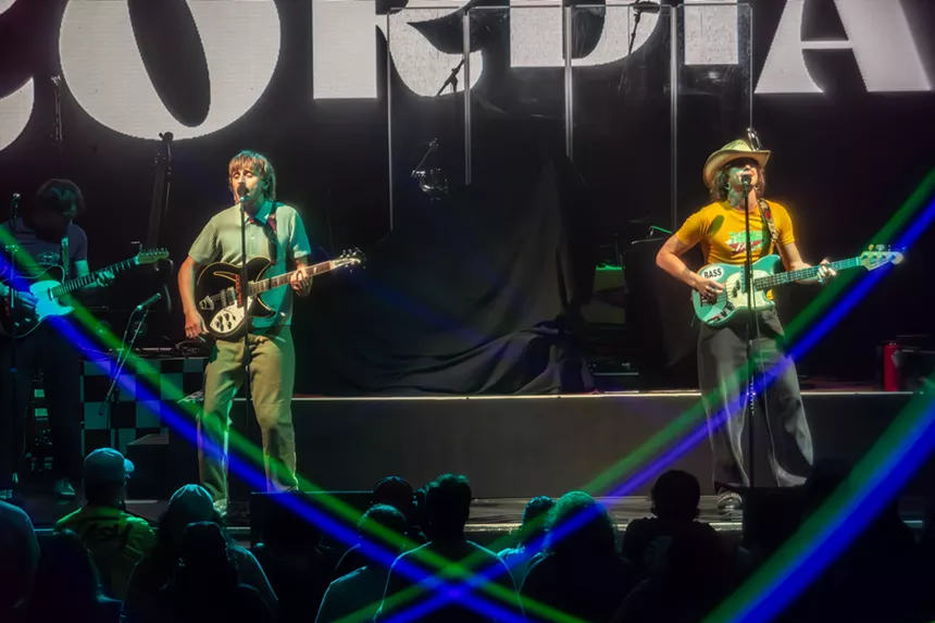 Two guys performing on stage