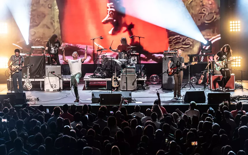 A band performing on stage