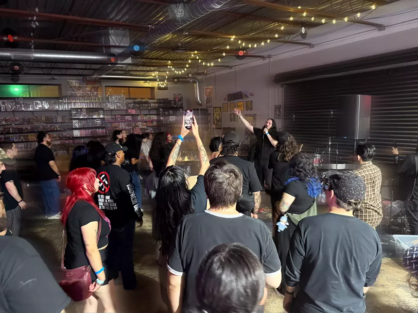 Crowd seeing performance