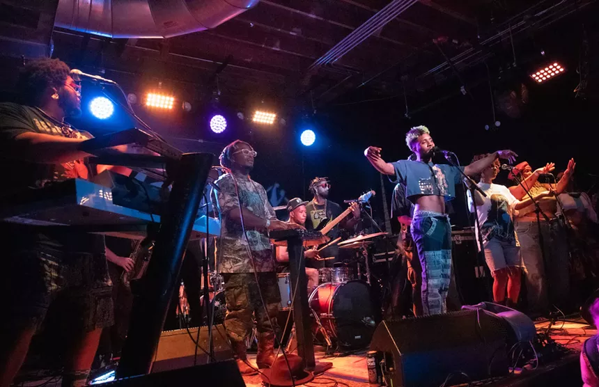Band performing on stage