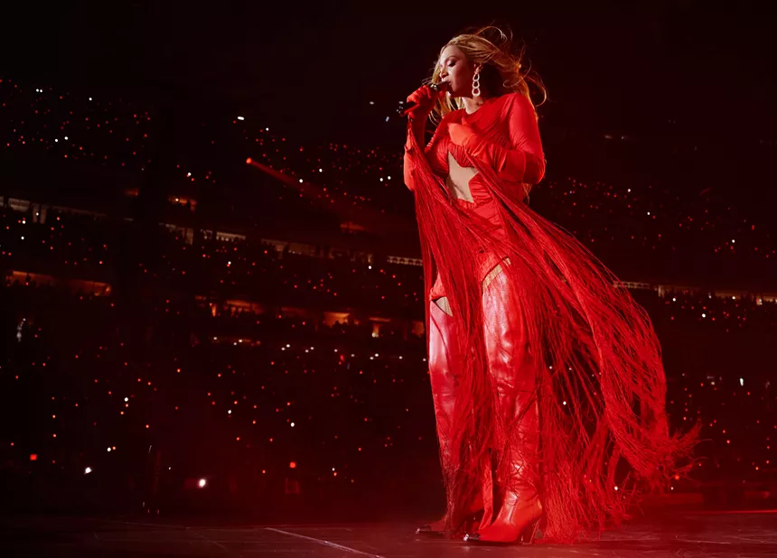 Woman performing on stage