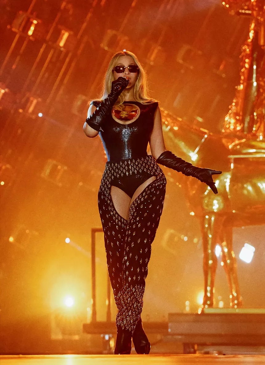 Woman performing on stage