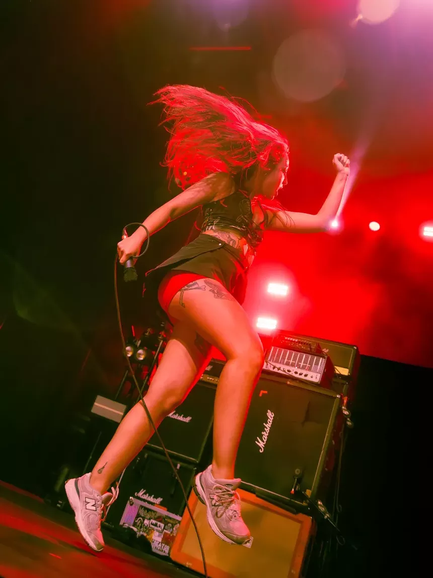 Metal band playing on stage