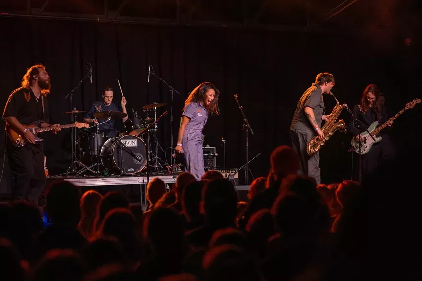 Band performing on stage
