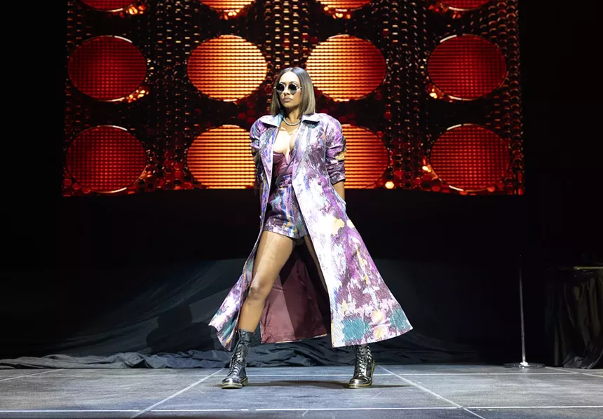 Woman performing on stage