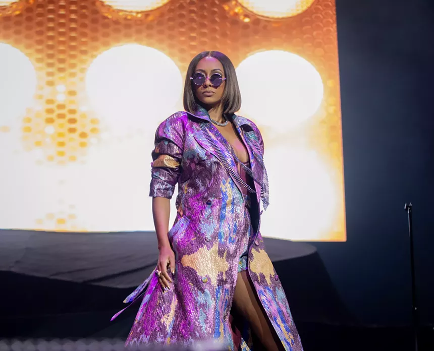 Woman performing on stage