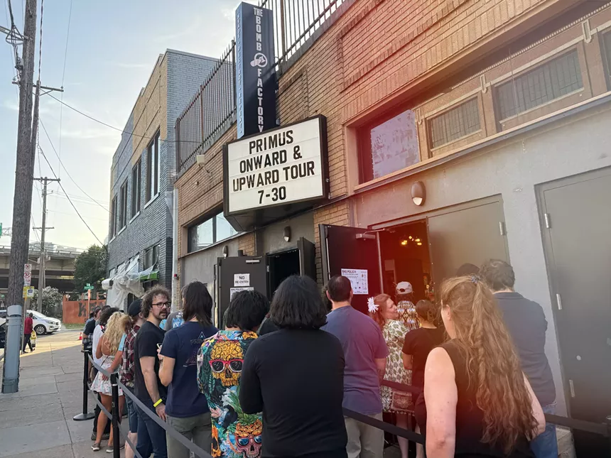 Crowd outside venue