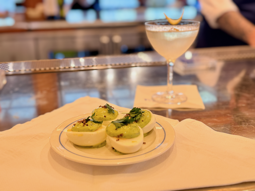 deviled eggs and a freezer martini