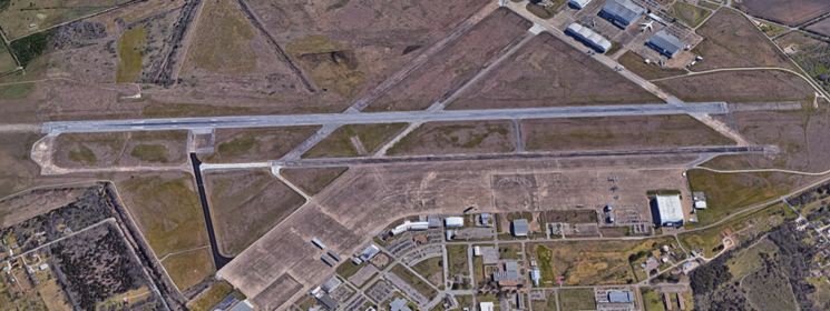 The view of Texas State Technical College Airport from above. - GOOGLE EARTH