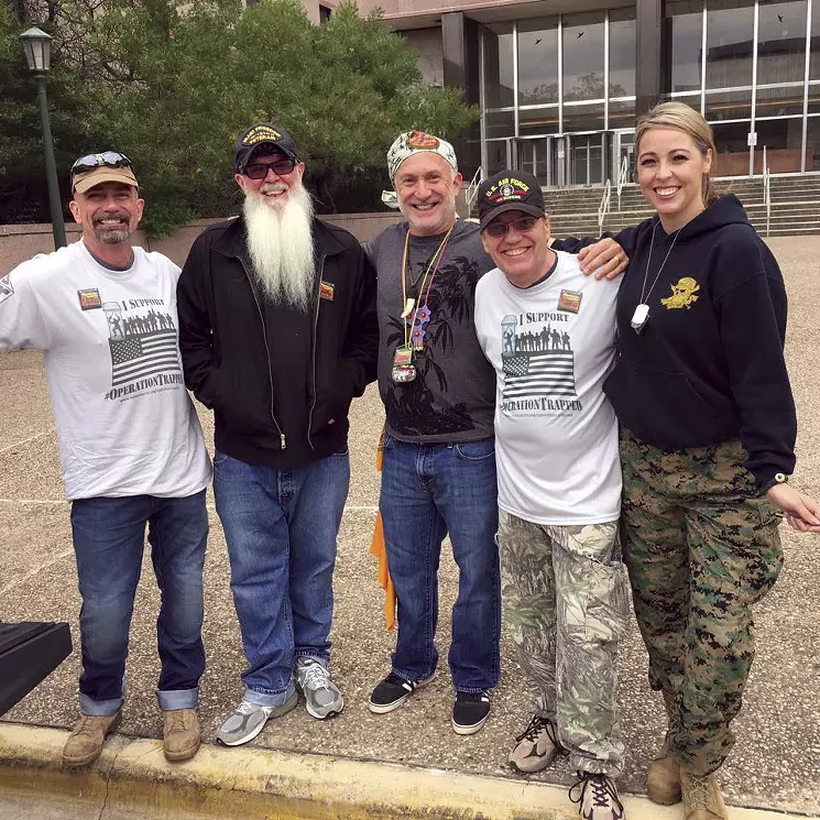 From left, Keith Crook, David Bass, Ian Benious, Cliff Deuvall and Kate Cochran-Morgan, all veteran advocates for Operation Trapped. - COURTESY KATE COCHRAN-MORGAN