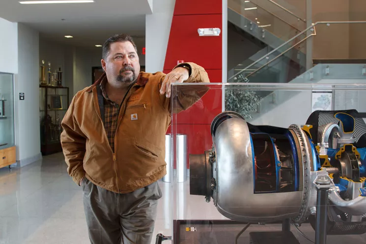 Kevin Dorton, airport manager, sees the spaceport aspirations as a potential win for TSTC students, the airport and the existing tenants. "I think of things as black and white, in terms of return on investment." - JOE GRIFFIN