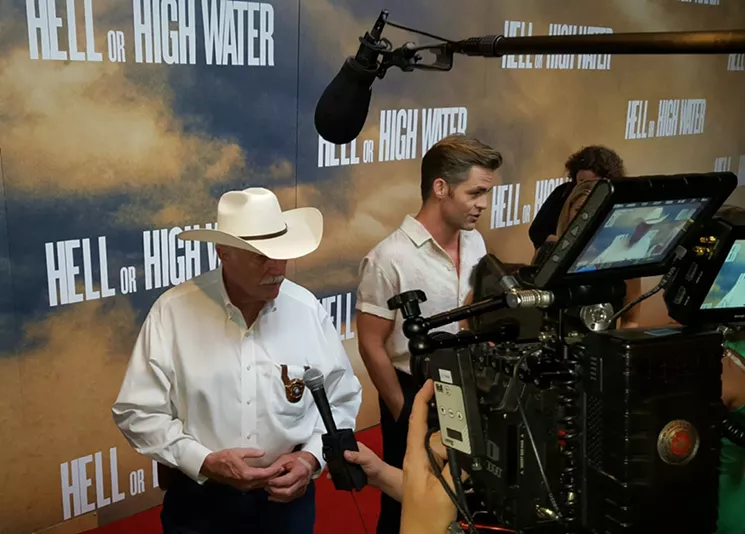McNamara on the press circuit with actor Chris Pine, who plays one of the bank robbers. - COURTESY PARNELL MCNAMARA