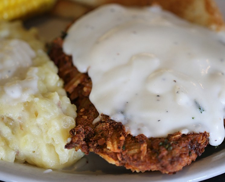 The chicken-fried steak at Tom’s Burgers is damn near legendary. - OBSERVER FILE PHOTO