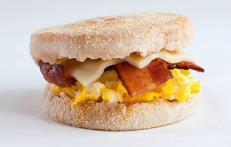 A toasted English muffin surrounds the breakfast sandwich at Start. - COURTESY START FACEBOOK