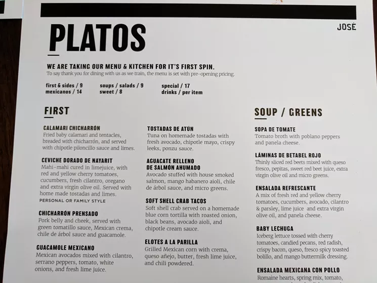 jose menu