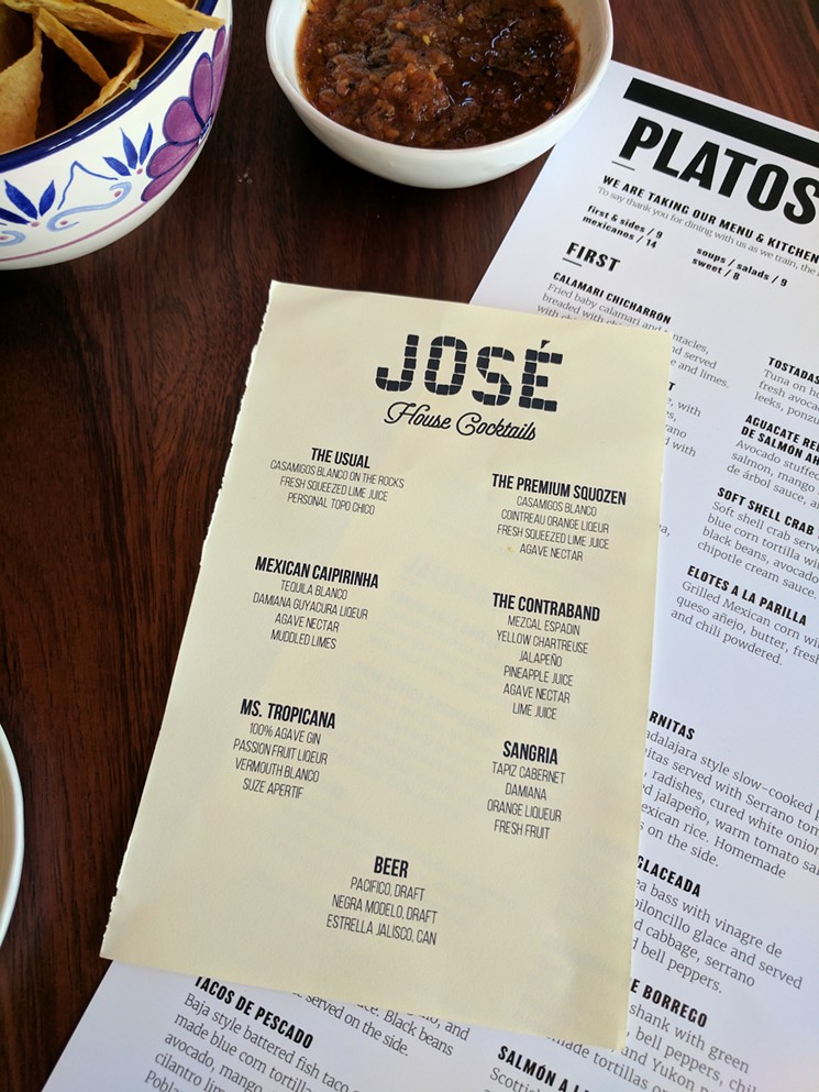 jose drinks menu