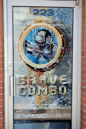 Warren Lunt painted the band Brave Combo's door in Denton. - SARAH SCHUMACHER