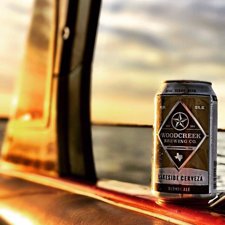 If you're gonna hop in a body of water — and obviously you should — you'll need this blonde ale brewed in Rockwall. - COURTESY OF WOODCREEK BREWING CO.