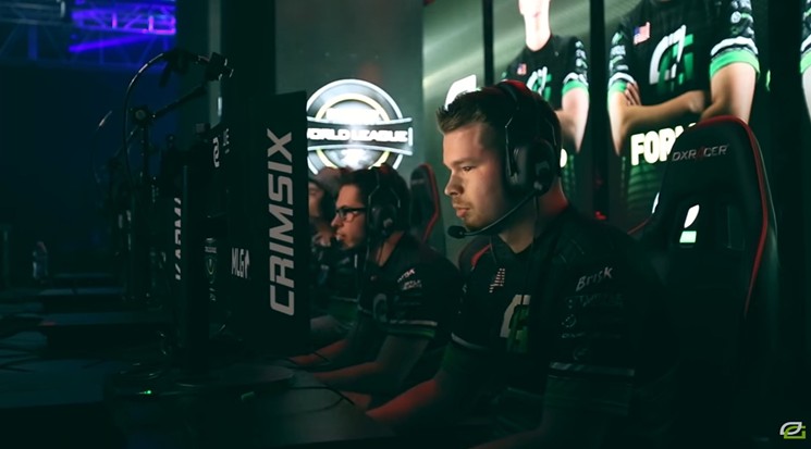 Athletes for the OpTic Gaming team compete in the Call of Duty World League tournament in Orlando. - SCREENSHOT BY DANNY GALLAGHER/COURTESY OPTIC GAMING