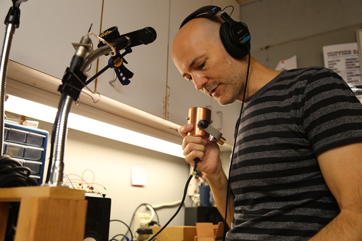 Mark Pirro made the first Copperphone for Tim DeLaughter, and when the Polyphonic Spree began touring internationally, the other bands who heard the band play began asking for microphones. - DANIEL RODRIGUE