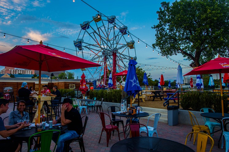 Ferris Wheeler's patio may be your new favorite spot for barbecue and beverages in Dallas. - CHRIS WOLFGANG
