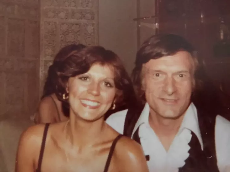 Former Dallas Playboy Club bunny Terry Parrish poses with Playboy founder Hugh Hefner, who died last week at 91. - COURTESY TERRY PARRISH