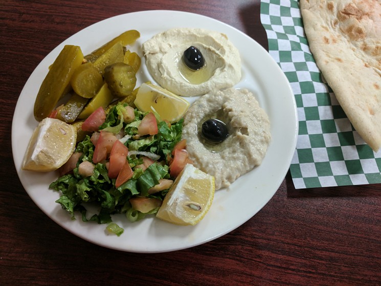 An appetizer sampler at Haji Restaurant includes the restaurant's awesomely sharp pickles. - BRIAN REINHART