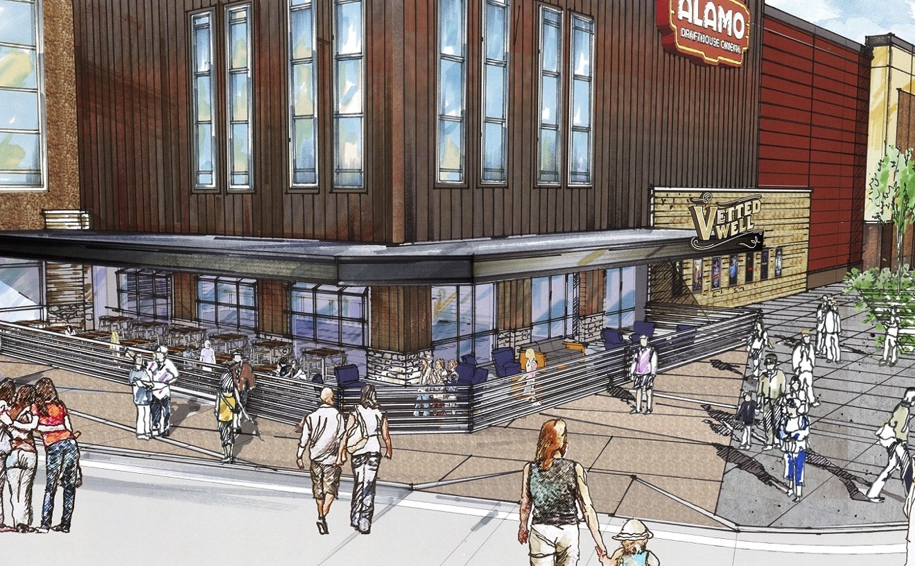 An artist's rendering of the new Alamo Drafthouse theater expected to open in Denton in June.