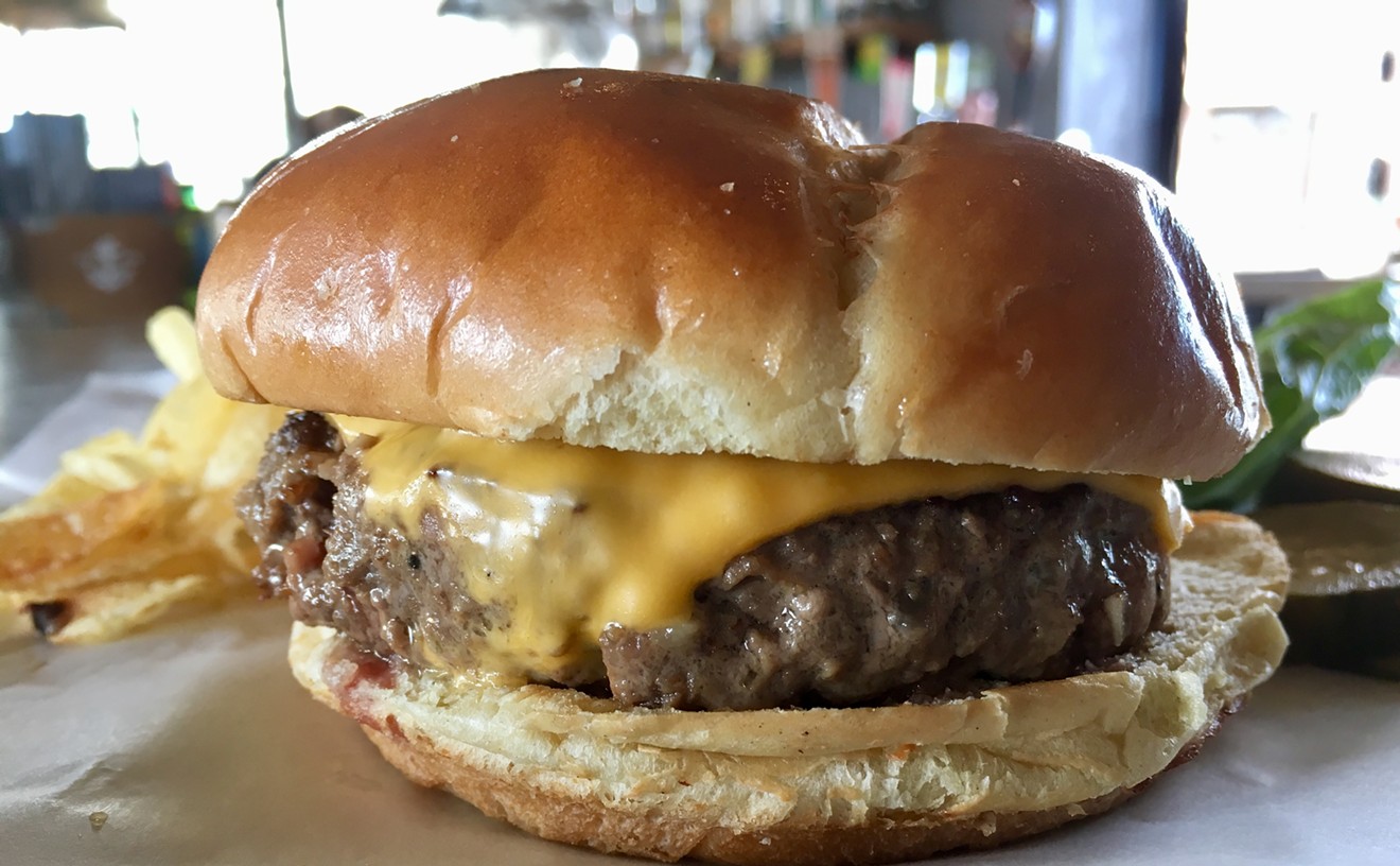 The single cheeseburger at Cold Beer Co., with a Wagyu-style beef patty that's been blended with bacon, is $8.
