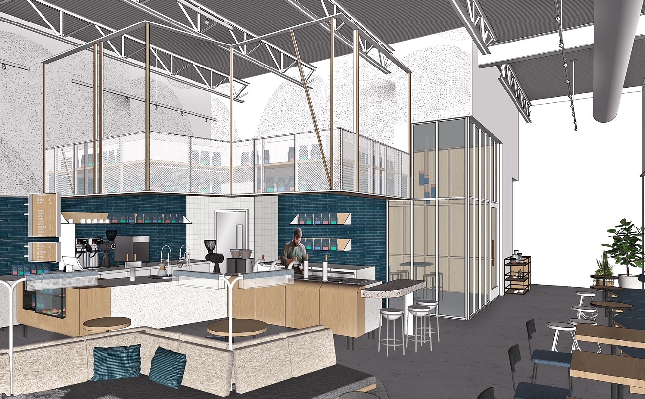 A rendering of Merit Coffee's forthcoming Deep Ellum location.