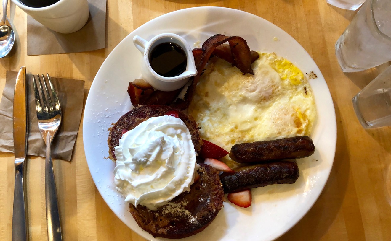 The Yolk All-Star Combo ($11) is standard breakfast executed just right. The upgrade to red velvet French toast doesn’t hurt, either.