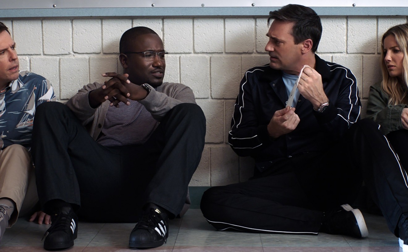 The cast of disparate characters in director Jeff Tomsic's Tag, a film inspired by a true story, includes (from left) Ed Helms, Hannibal Buress, Jon Hamm and Annabelle Wallis.