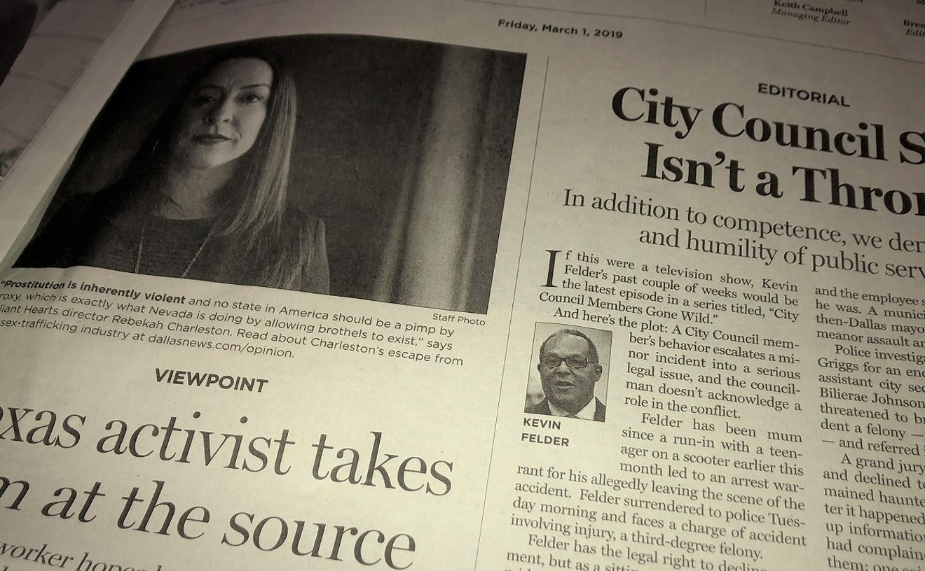 The Dallas Morning News editorial page thinks it represents Dallas. It doesn't.