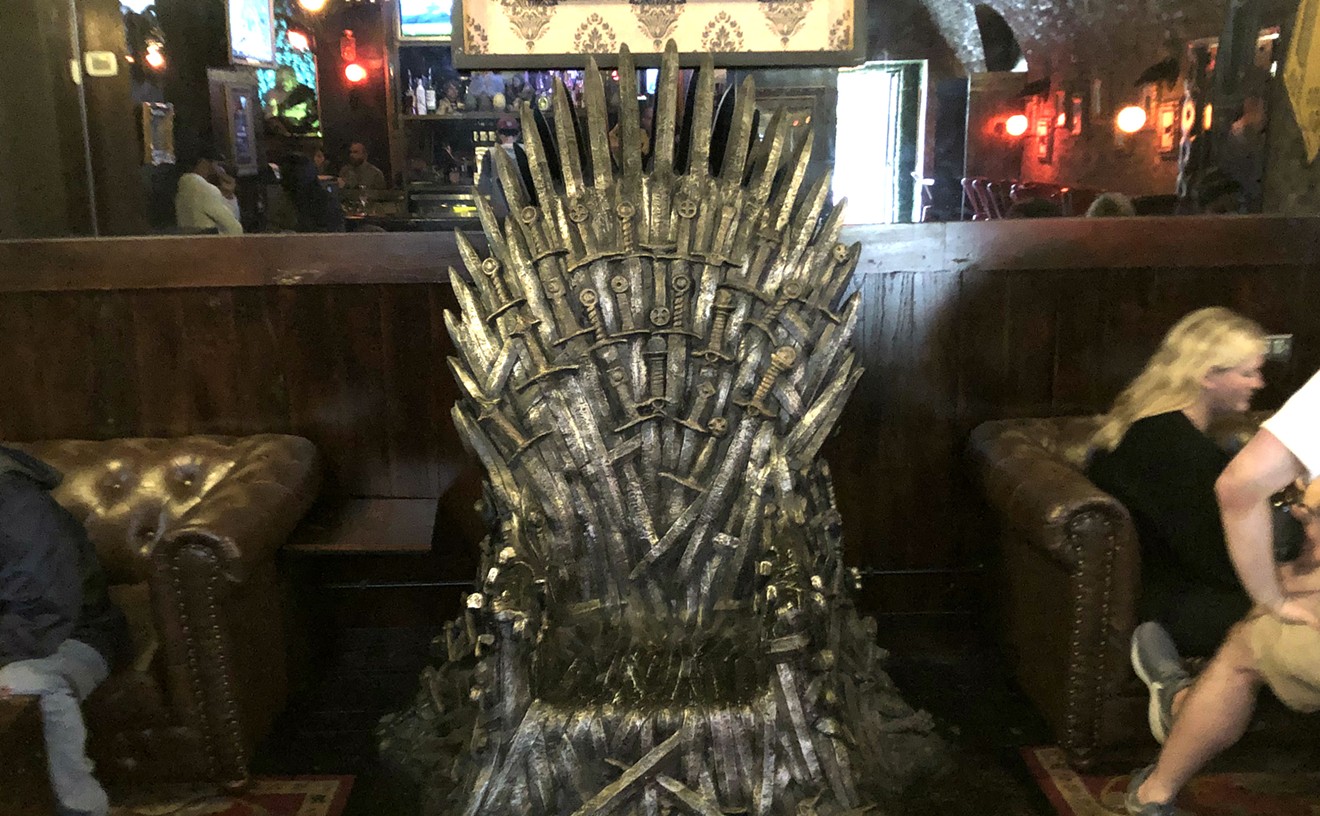 Patrons can take a selfie in the Iron Throne at the Ill Minster Pub in Uptown.