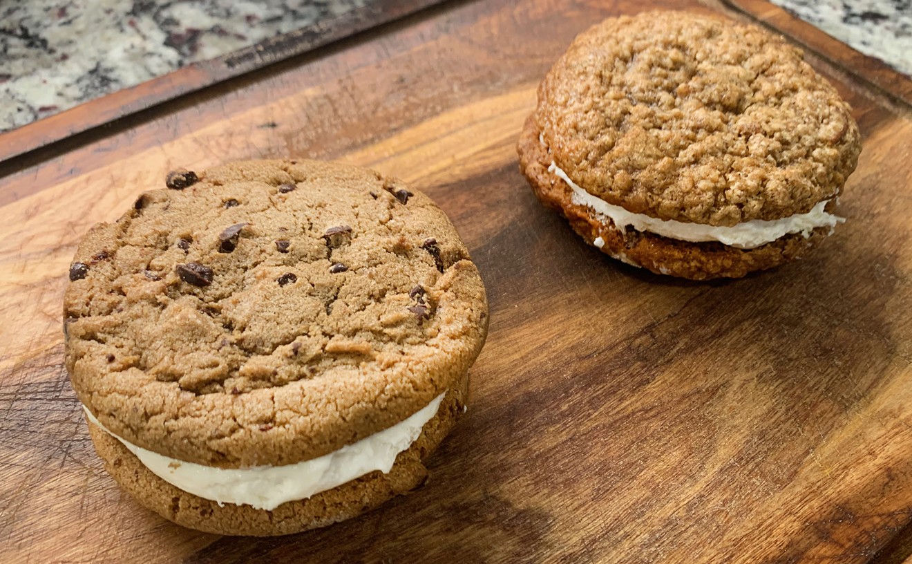 The chocolate chip and oatmeal cookie-ice cream sandwiches form Haute Sweet