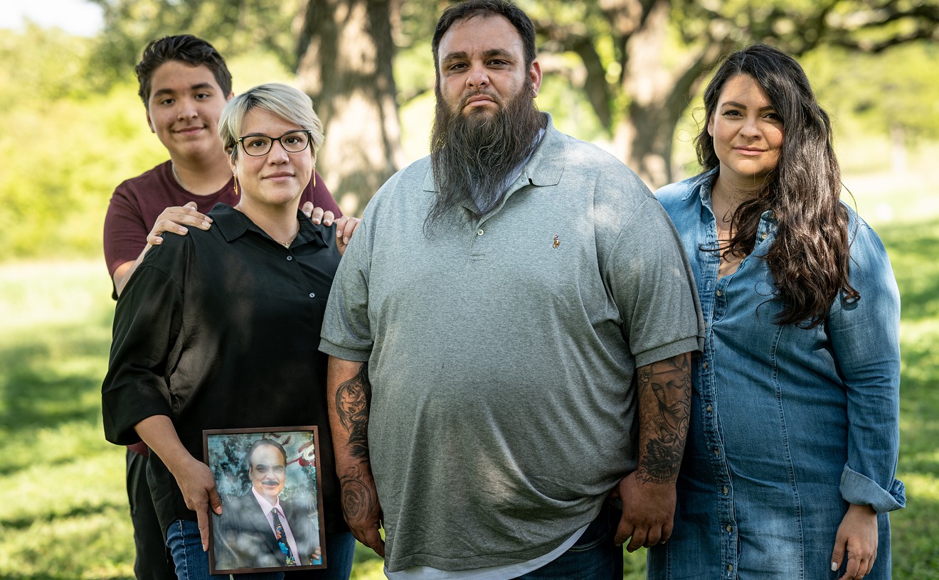 From left to right: Leonardo Alonso (Ana's son), Ana Alonso, Raul Salas Jr., Mariela Salas. The family was hit directly by COVID when they lost their father and uncle, Nieves Salas.