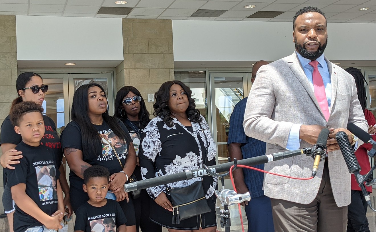 Marvin Scott III's family and attorney Lee Merritt spoke at a press conference following the release of the video depicting his death