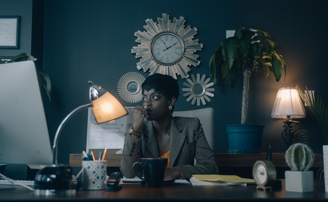 Claire, played by Brittney Bluitt, agonizes over her department's declining sales, which may lower her executive compensation in the second season of the dramedy series #WASHED.