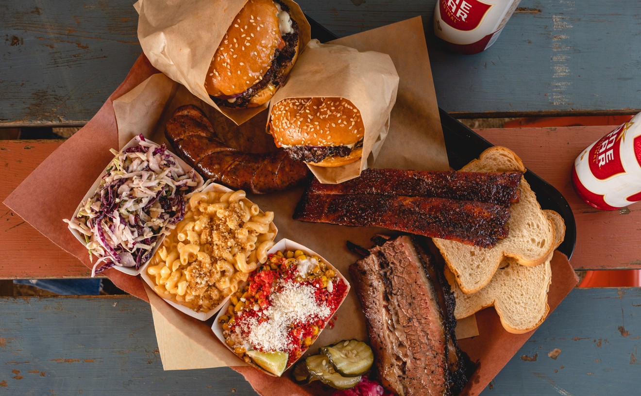 A spread of Dayne's Craft Barbecue, which you can get starting this Friday in the Westland neighborhood of Fort Worth.