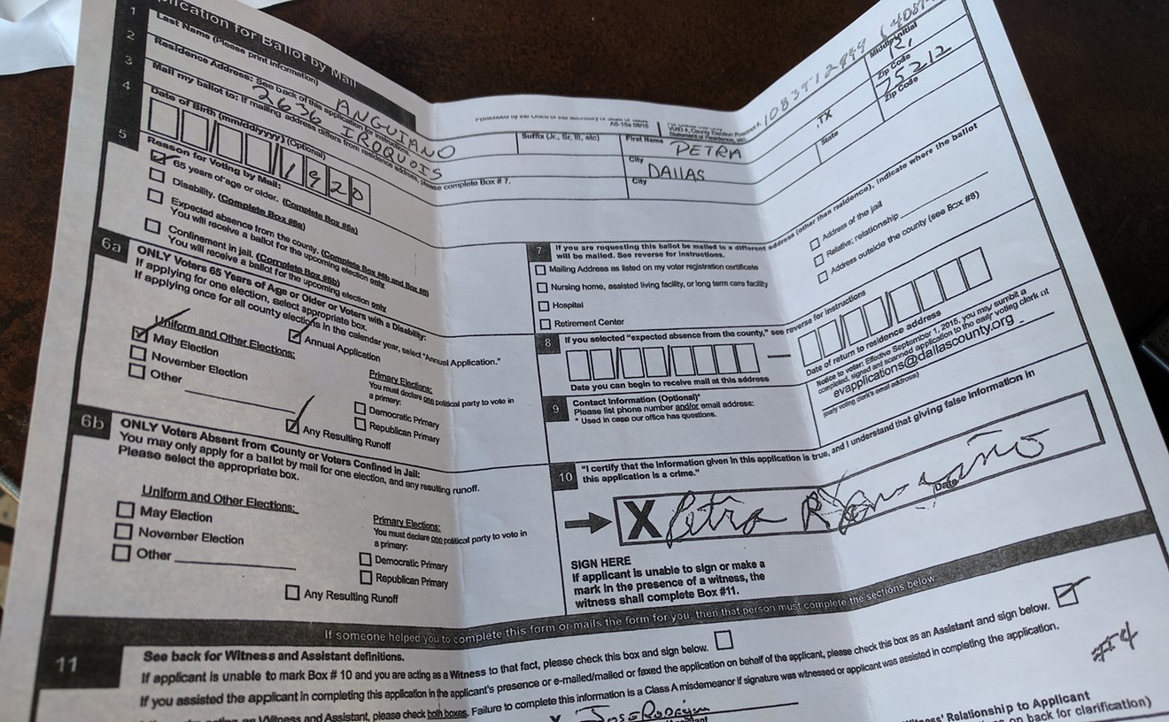 An application for a mail-in ballot was signed by "Jose Rodriguez."
