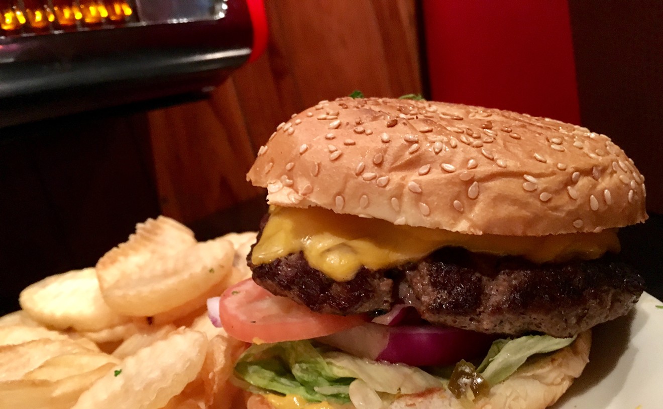 The off-menu burger at Campisi's, with fries, comes to $9.73 with tax.