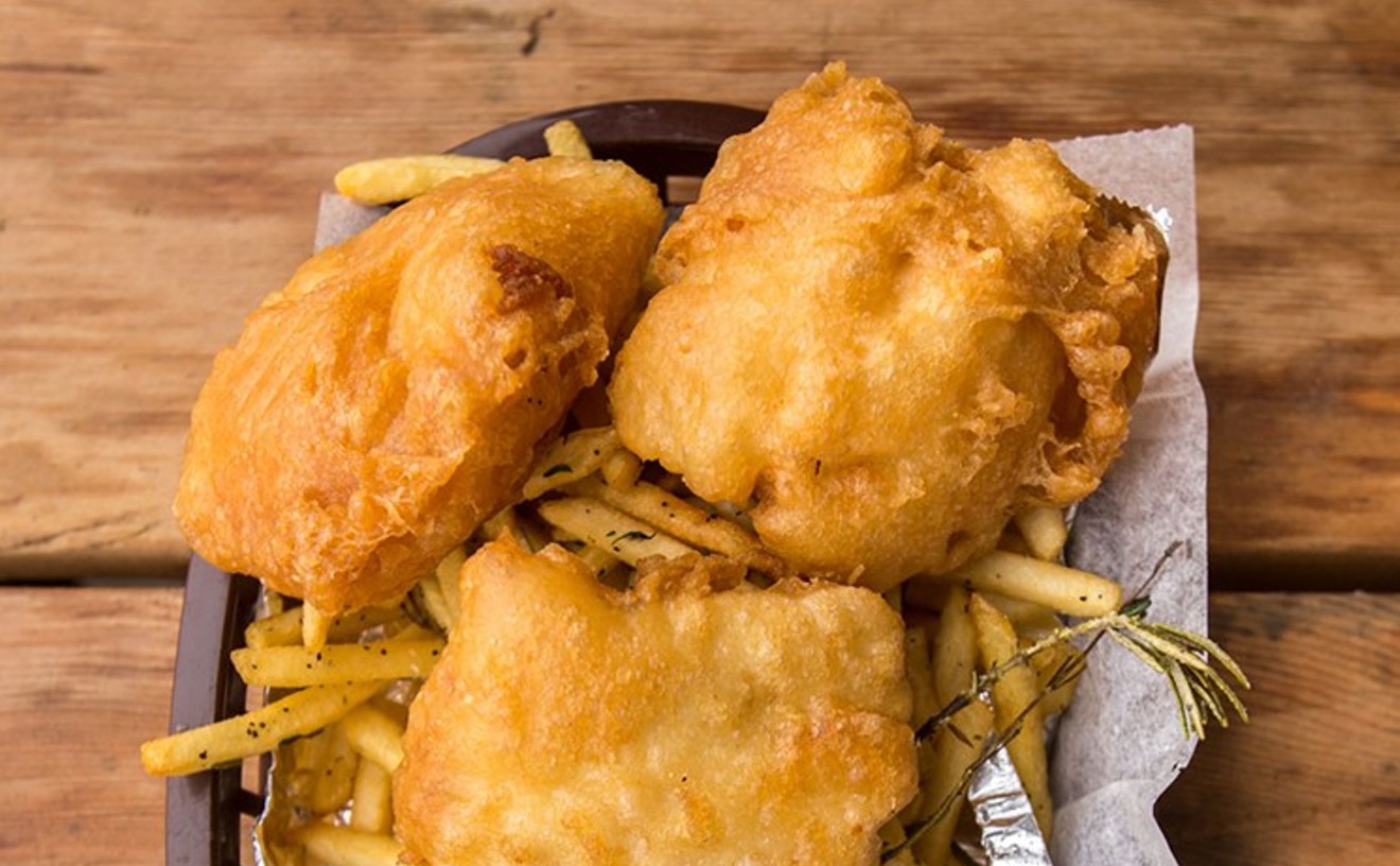 20 Feet Seafood's crispy cod fish & chips ($14) both use the golden, beautiful, crispy fried cod.