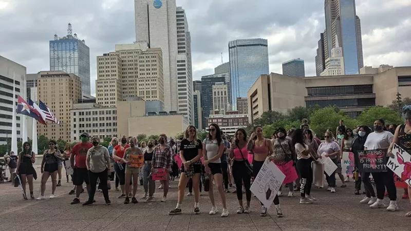 Abortion rights protesters gathered in Dallas on Thursday, May 27, to rally against new anti-abortion laws passed in Texas.